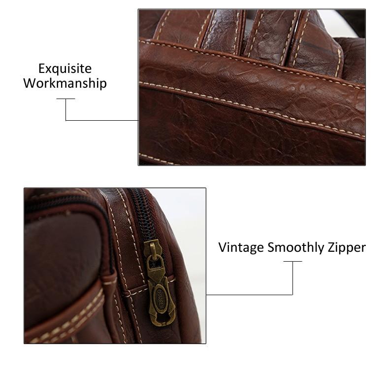 Vintage Faux Leather Drawstring Backpack - More than a backpack