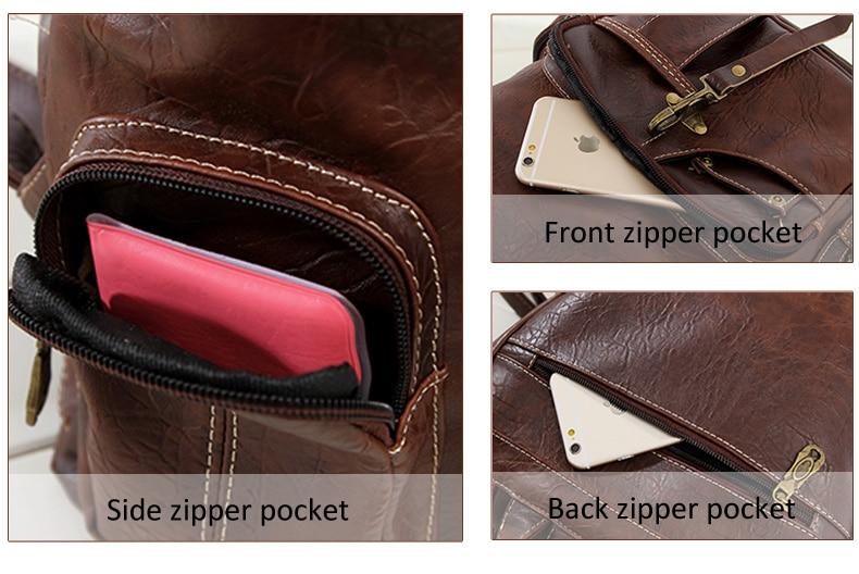 Vintage Faux Leather Drawstring Backpack - More than a backpack