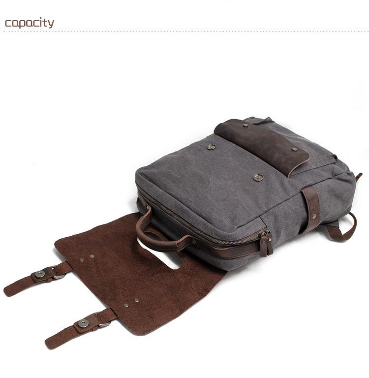 Vintage Leather & Canvas Backpack - More than a backpack