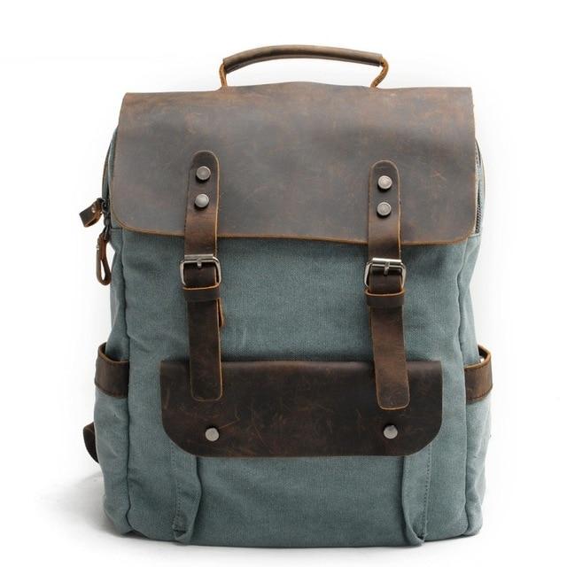 Vintage Leather & Canvas Backpack - More than a backpack